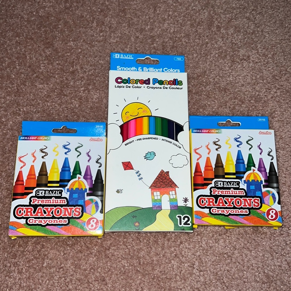 NWT 3pc colored pencil & crayon set (28pc total)